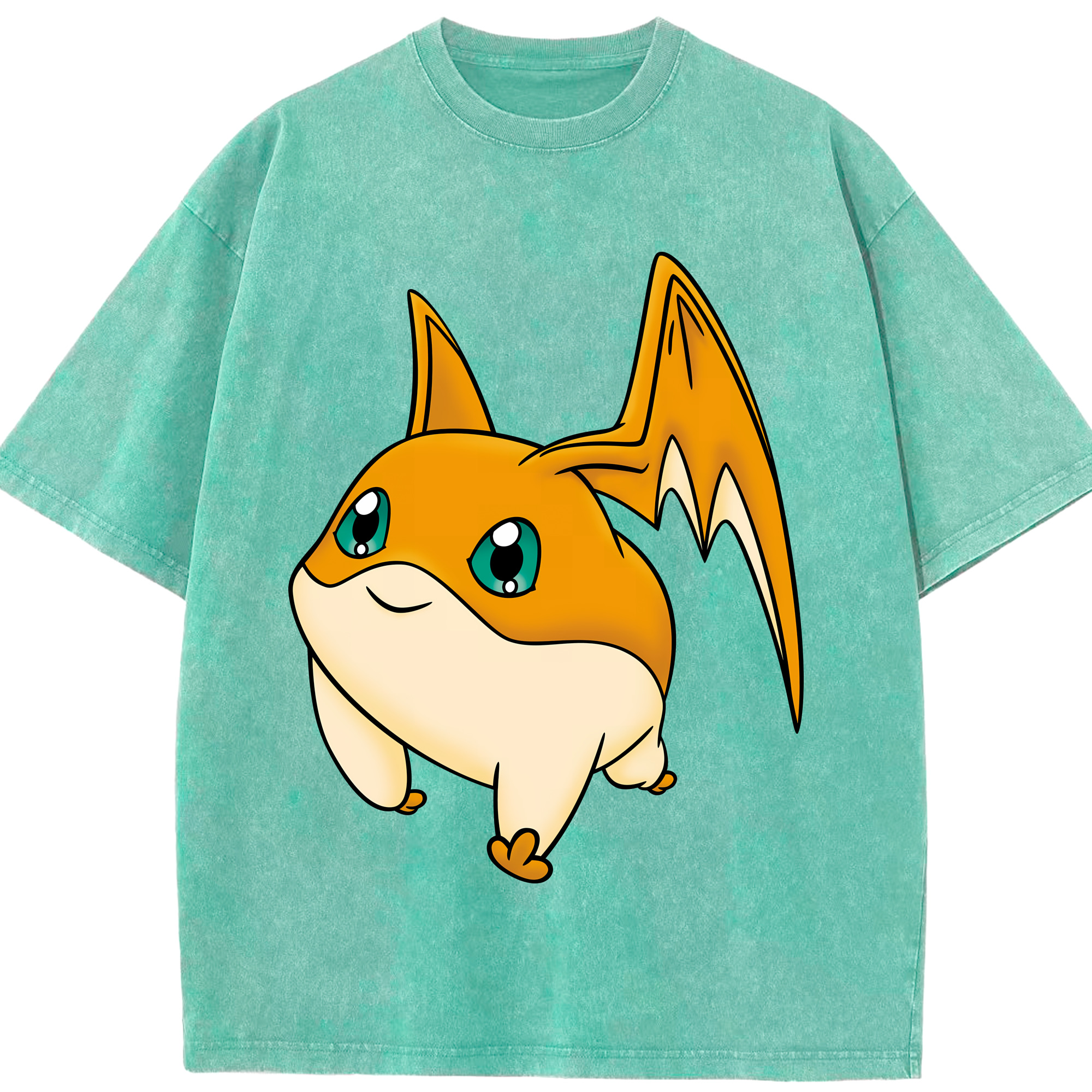 （画像用） Digimon デジタルモンスター/デジモン 綿100% ヴィンテージ風 半袖Tシャツ（フロントプリント）